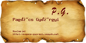 Pagács Györgyi névjegykártya